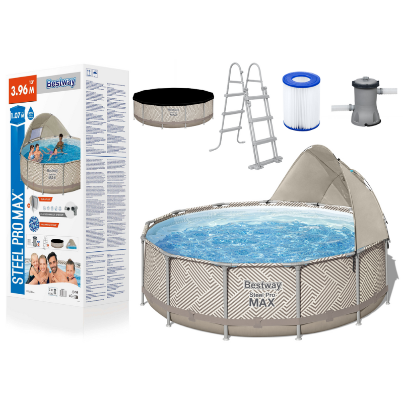 Bazen Bestway Steel Pro 396107 cm s nadstrešnicom